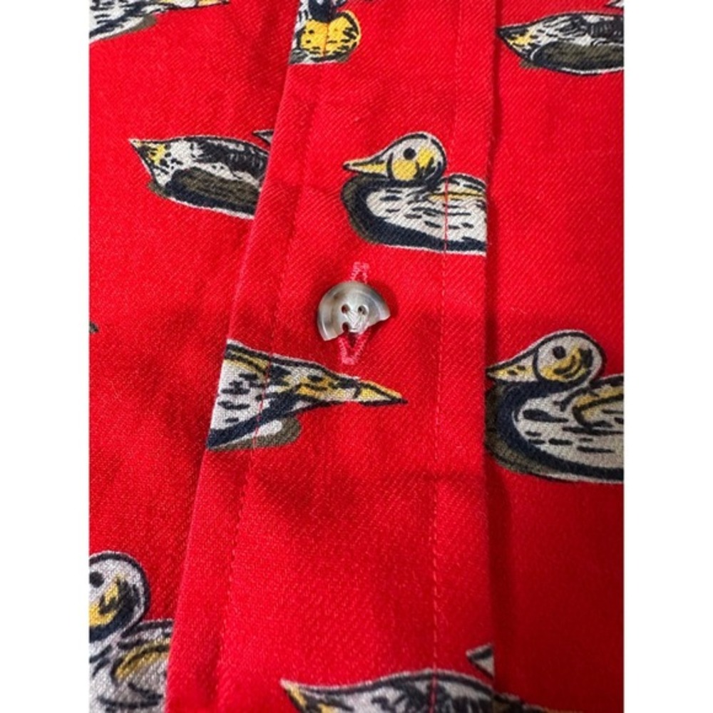 Ruff Hewn Men's Red Duck Print Long Sleeve Button Up Flannel Shirt XL - Picture 6 of 9